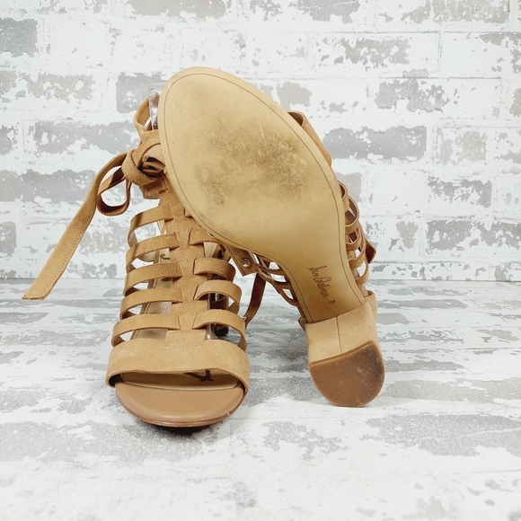 Sam Edelman Yarina Tan Suede Lace Up Heeled Sandals i457 - Picture 9 of 13
